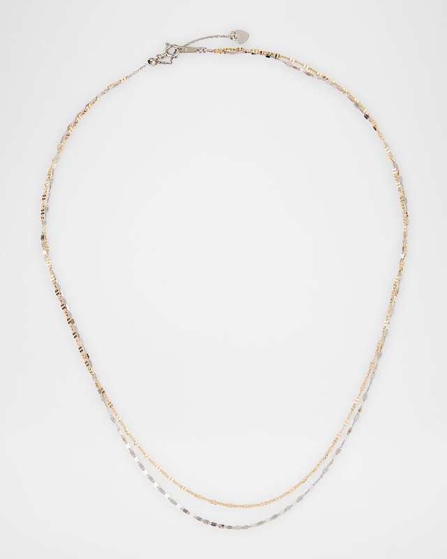 18K Gold and Platinum Layered Necklace